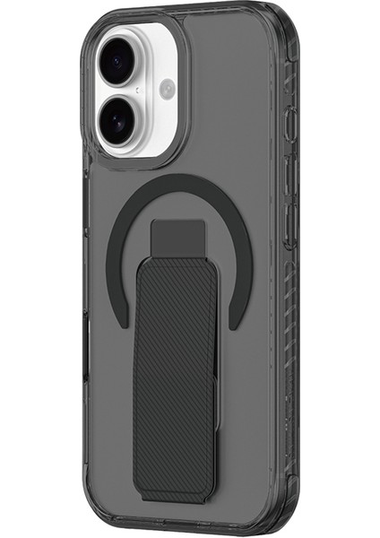 iPhone 17 Uyumlu Kılıf M-Safe Şarj Özellikli Standlı Amazingthing Titan Pro Plus Kapak Siyah modelleri