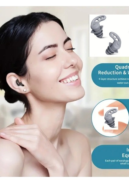 Yumuşak Silikon Gri Gürültü Önleyici Kulak Tıkaçları – Su Sporları ve Uyku Içinideal fiyatları