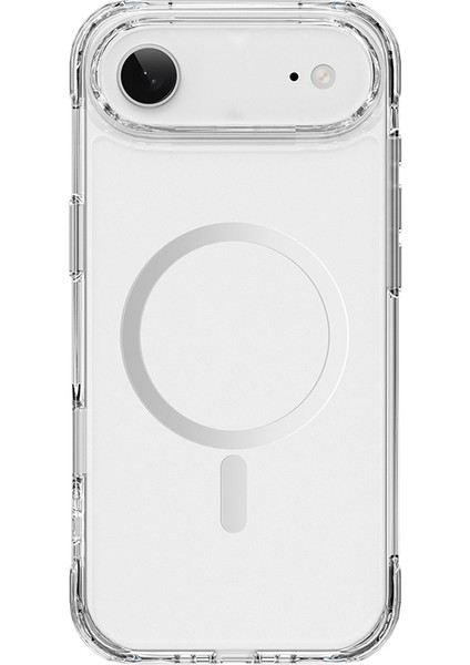 iPhone 17 Air Kılıf M-Safe Şarj Özellikli Wiwu MCC-702 Titanyum Pro Serisi Sert Pc Kapak Şeffaf modelleri