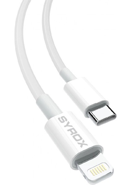 C147 Qc 3.0A 20W 1mt Type-C - Lightning Şarj & Data Kablosu - Beyaz
