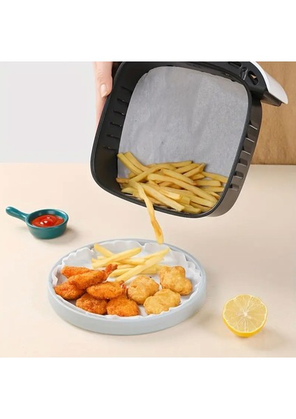 50 Adet Airfryer Pişirme Kağıdı Yağlı Kağıt - Yağ Su Geçirmez Yapışmaz Pişirme Kağıdı fırsatları