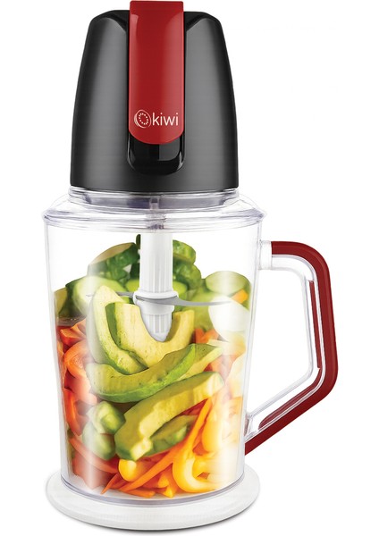 4 Katlı Paslanmaz Çelik Bıçaklı Kaymaz Tabanlı Gıda Doğrayıcı 2.5l Siyah