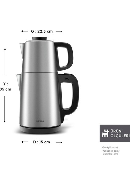 Modern Dem Çay Makinesi, Şık ve Kullanışlı Tasarım, Hızlı Demleme Özelliği