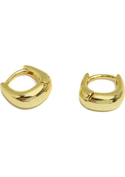 18K Altın Kaplama Mini Dolgun Halka Küpe