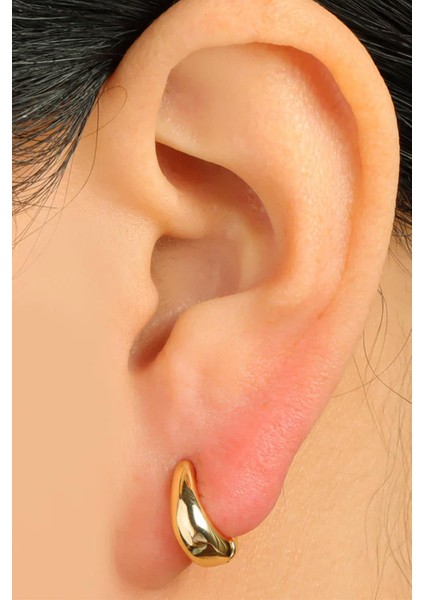 18K Altın Kaplama Mini Dolgun Halka Küpe fiyatları