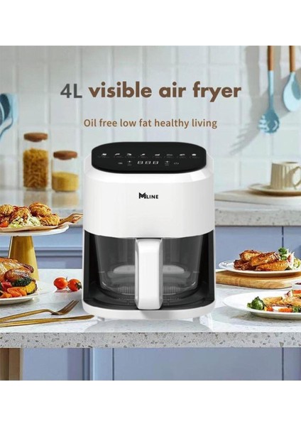 Beyaz 4l Cam Hazne Airfryer Sıcak Hava Fritözü, Sağlıklı Pişirme Kolaylığı modelleri