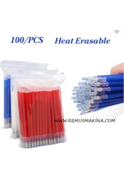 Isı ve Ütü ile Uçan Kalem Içi, 100 Adet, Renkli ve Pratik Dolum Kalemi