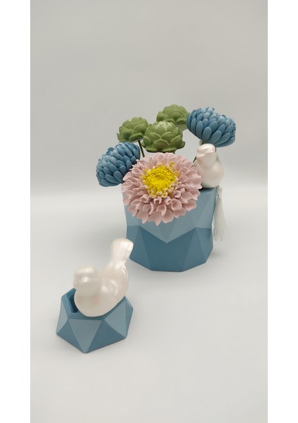 Bahar Çiçekli Saksı ve Tealıght Mumluk