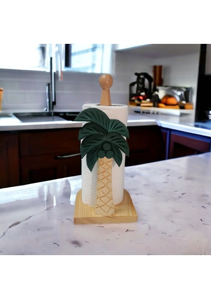 Yeşil Ahşap Rulo Havlu Aparatı, Dekoratif Peçetelik, Şık ve Işlevsel Tasarım modelleri