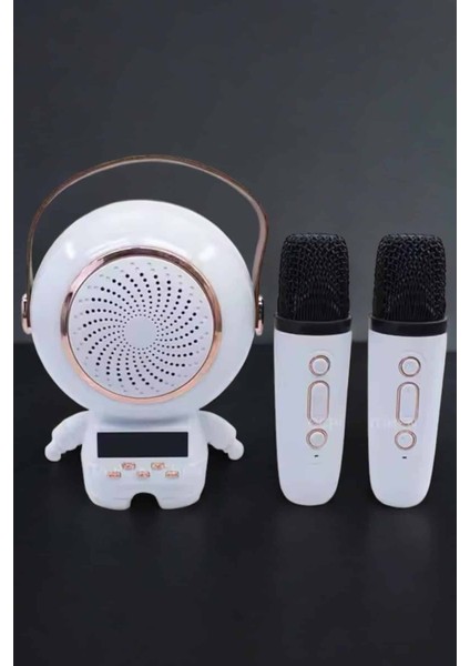 Çift Mikrofonlu Karaoke Mikrofon Bluetooth Bağlantılı Dijital Göstergeli modelleri