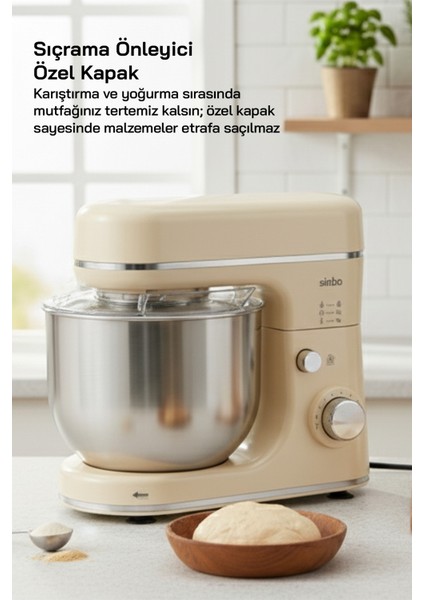 Güçlü 1300W, 6 Litre Kapasiteli Şık Stand Mikser, Mutfağınıza Kolaylık Sağlar modelleri
