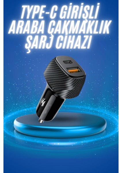 38W Oto Çakmaklık Araç Içi Şarj Cihazı Hızlı Şarj Uzun Ömürlü