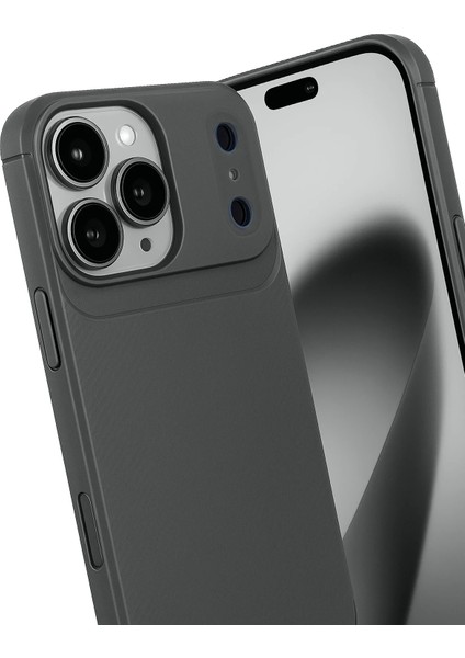 Msa-Shop Newface Apple Iphone 17 Pro Max Auto Focus Karbon Kapak - Gri modelleri