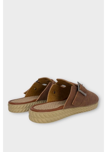 Kemerli Tokalı Nubuk Kadın Ev Terliği Taba fırsatları