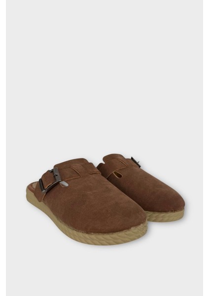 Kemerli Tokalı Nubuk Kadın Ev Terliği Taba indirimleri