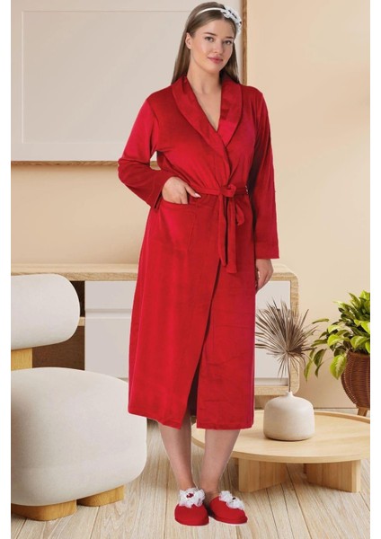 Mecit 6505 Kırmızı Kadife Sabahlıklı Gecelik Takım fiyatları