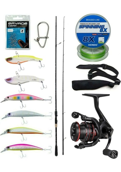 Spin Olta Seti Kendo Kenshi Pro 2.73M 12-45GR Olta Kamışı&okuma Ceymar Hd CHD-2500A 7+1bb Olta Makinesi