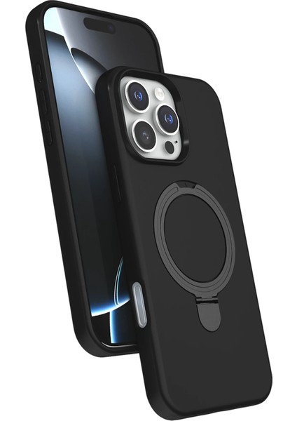 Msa-Shop Newface Apple Iphone 16 Pro Max Regal Magsafe Standlı Kapak - Siyah