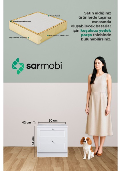 Terra 2 Çekmeceli Komodin