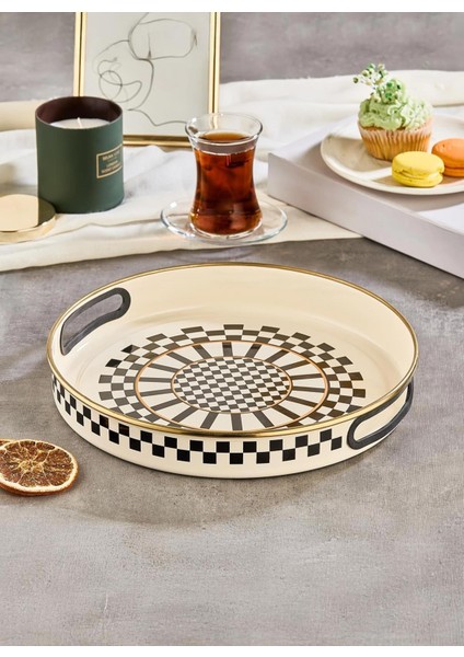 Prime Cream Ayaklı Şekerlik Emaye ve Emaye Servis Tepsisi 28 cm fiyatları