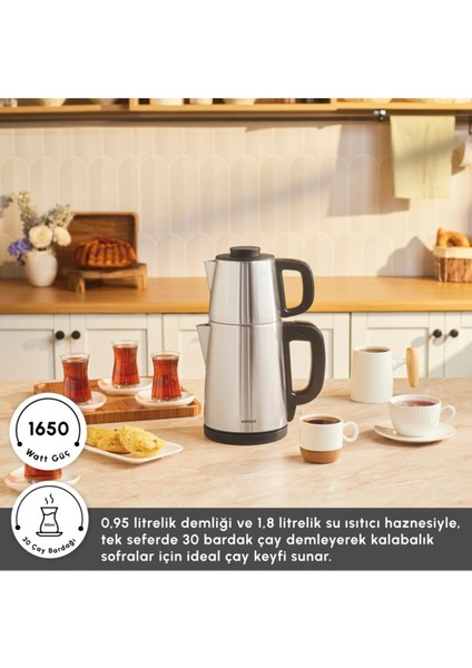 Pratik ve Şık Gri Çay Makinesi, Kolay Kullanım ve Modern Tasarım fiyatları