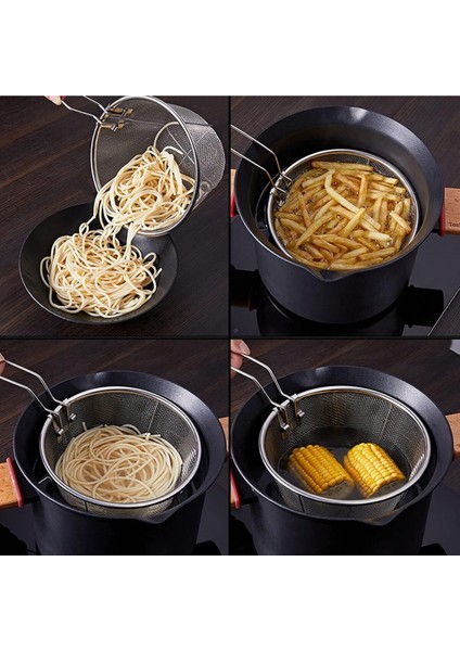 Paslanmaz Çelik Patates Kızartma Süzgeci, Gri, Dayanıklı ve Pratik Kullanım fırsatları