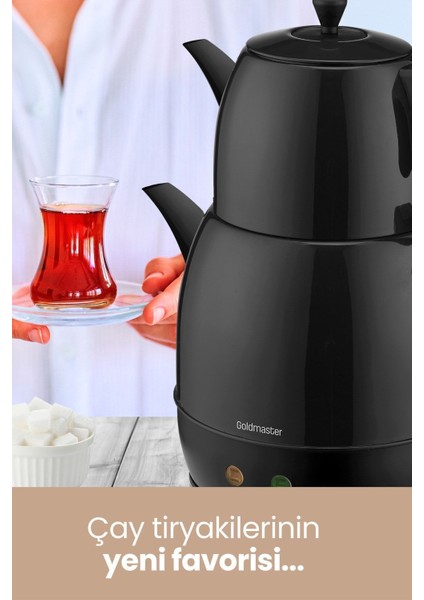 Siyah Xl Geniş Hazneli Paslanmaz Çay ve Su Isıtıcı, Damlatmaz Özellikli fırsatları
