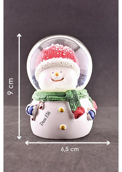 Yılbaşı 2023 Noel Kardan Adam Orta Boy Işıklı Kar Küresi 9 cm