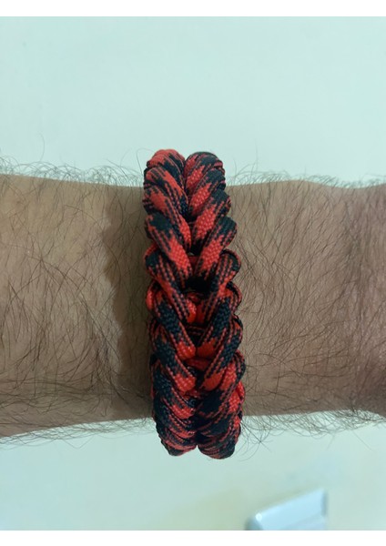 Kırmızı Siyah Paracord Bileklik