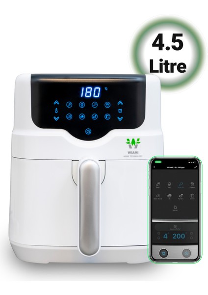 4.5 Litre Beyaz Akıllı Fritöz, Hızlı ve Sağlıklı Pişirme Seçeneği