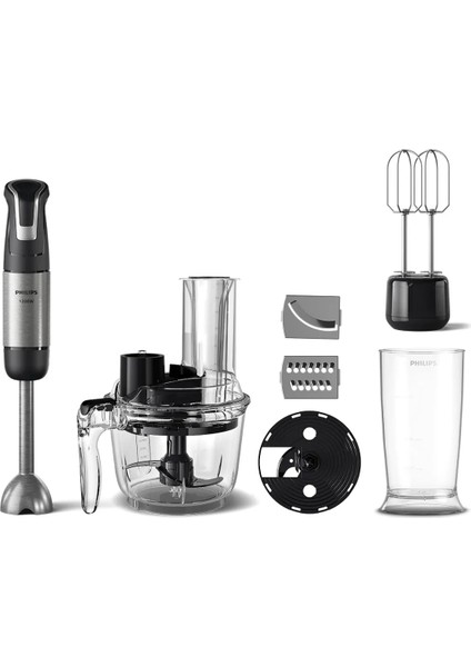 Gri Çok Fonksiyonlu Mutfak Blender Seti, Doğrama ve Çırpma Özellikli