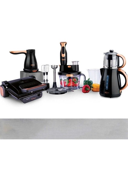 Siyah Rose Çeyiz Paketi, 4'lü, Şık ve Kullanışlı Ev Tekstili Seti