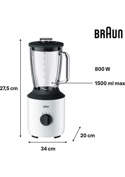 800 W Güçlü Cam Sürahi Blender, Beyaz, Hızlı ve Pratik Smoothie Hazırlama Aracı modelleri