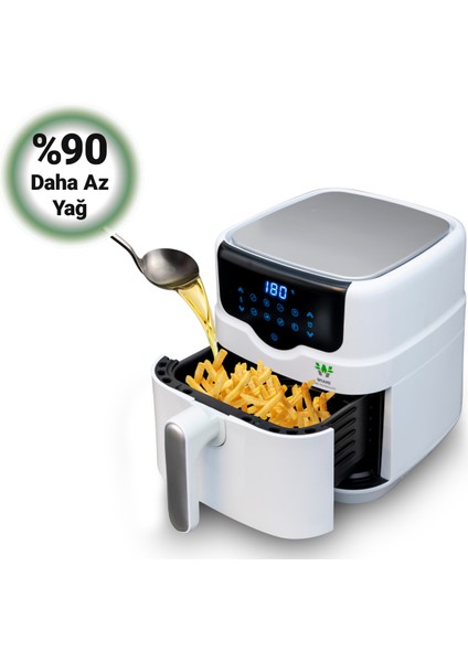 4.5 Litre Akıllı Beyaz Fritöz, Sağlıklı ve Hızlı Pişirme Keyfi fırsatları