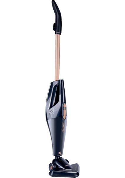 Şık Siyah ve Bakır Elektrikli Süpürge Seti, Güçlü ve Hafif Temizlik Aleti