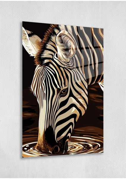 Siyah Beyaz Zebra Sanatı Cam Baskı Tablo Uv Baskı | Modern Ev Ofis Dekoru | Hayvan Temalı Duvar Posteri fiyatları