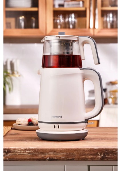 Krem Bej Çay Makinesi, Hızlı ve Kolay Çay Keyfi, Şık Tasarım