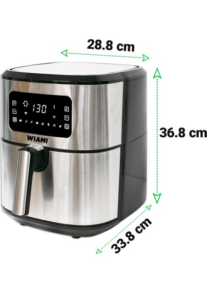 6.5 L Akıllı Yağsız Hava Fritözü, Metalik Şık Tasarım modelleri