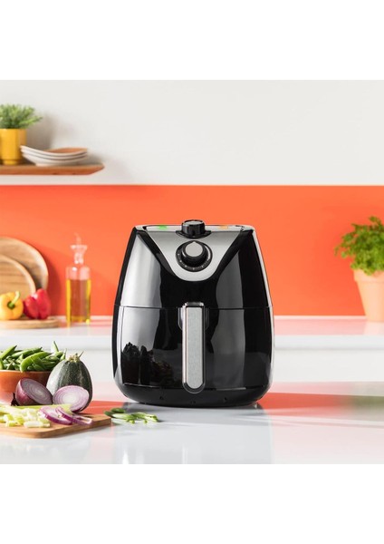 Çok Fonksiyonlu 1500W Airfryer, 4,5 Lt, Siyah, Hızlı ve Pratik Pişirme Keyfi