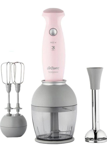 1000 W El Blender Seti Pembe, Sağlıklı ve Hızlı Yemek Hazırlama Için Mükemmel