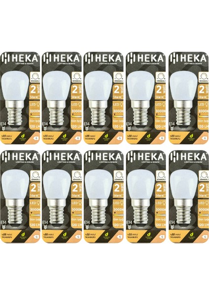 (10 Adet) Heka 2W (14W) 3000K (Sarı Işık) E14 Duylu (Ince Duy) Dim Edilebilir Soft LED Mini Ampul