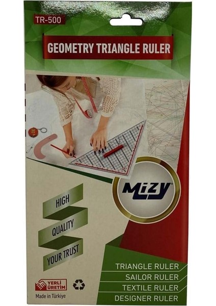 32 cm Çok Amaçlı Üçgen Cetvel, Tekstil ve Modelist Çizim Aracı
