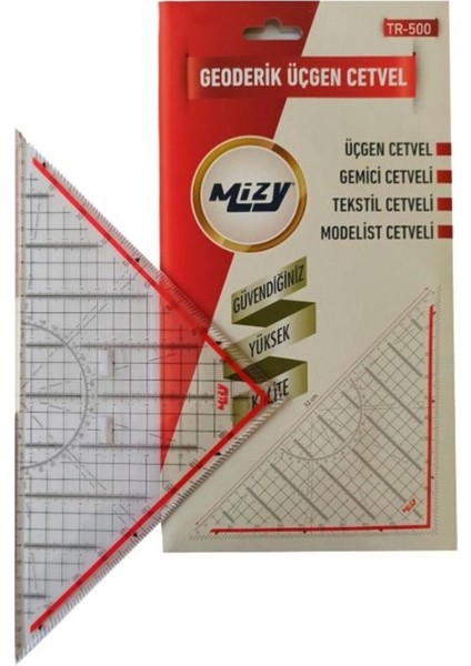 32 cm Çok Amaçlı Üçgen Cetvel, Tekstil ve Modelist Çizim Aracı