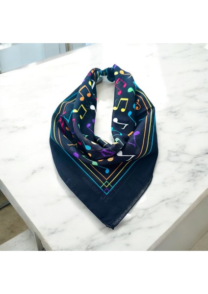 Kadın %100 Koton Notalı Bandana