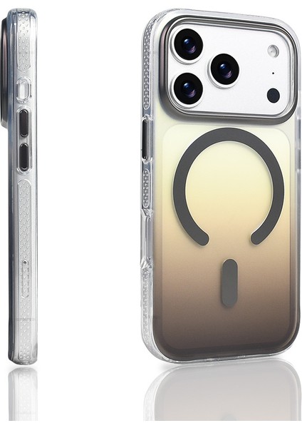 Apple iPhone 17 Pro Kılıf M-Safe Şarj Özellikli Transparan Renk Geçişli Zore Toros Kapak
