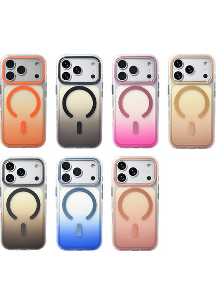 Apple iPhone 17 Pro Kılıf M-Safe Şarj Özellikli Transparan Renk Geçişli Zore Toros Kapak fiyatları