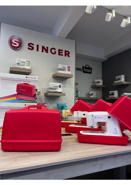 Kırmızı Singer 622 Dikiş Makinası Çantası, Şık ve Kullanışlı Tasarım