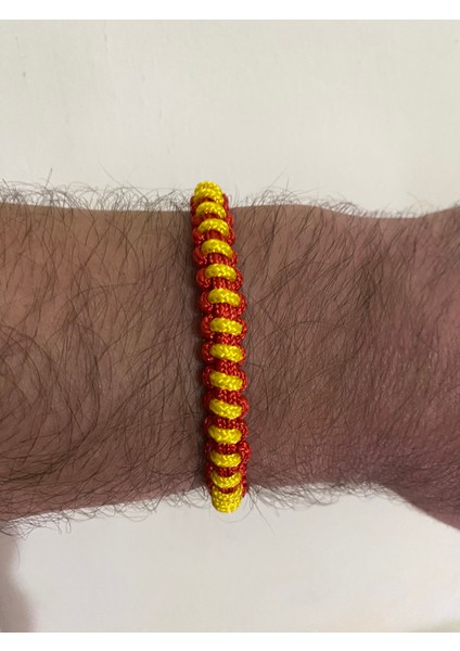 Sarı Kırmızı Ince Paracord Bileklik