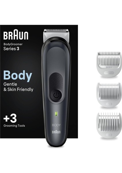 Cilt Dostu Body Groomer, Skinshield Teknolojisi, 80DK Çalışma, 3 Parça Siyah fiyatları