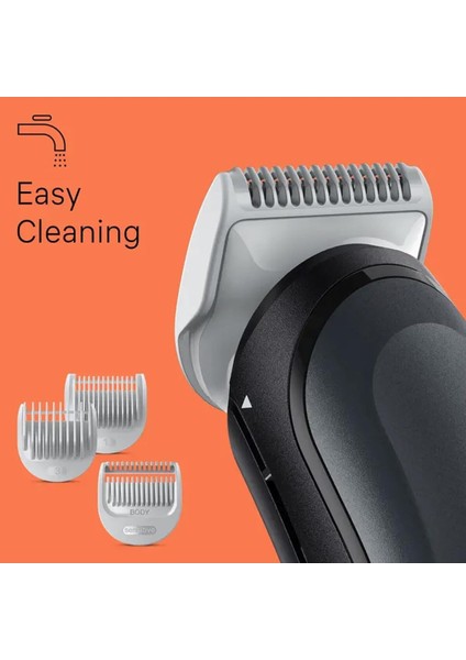 Cilt Dostu Body Groomer, Skinshield Teknolojisi, 80DK Çalışma, 3 Parça Siyah